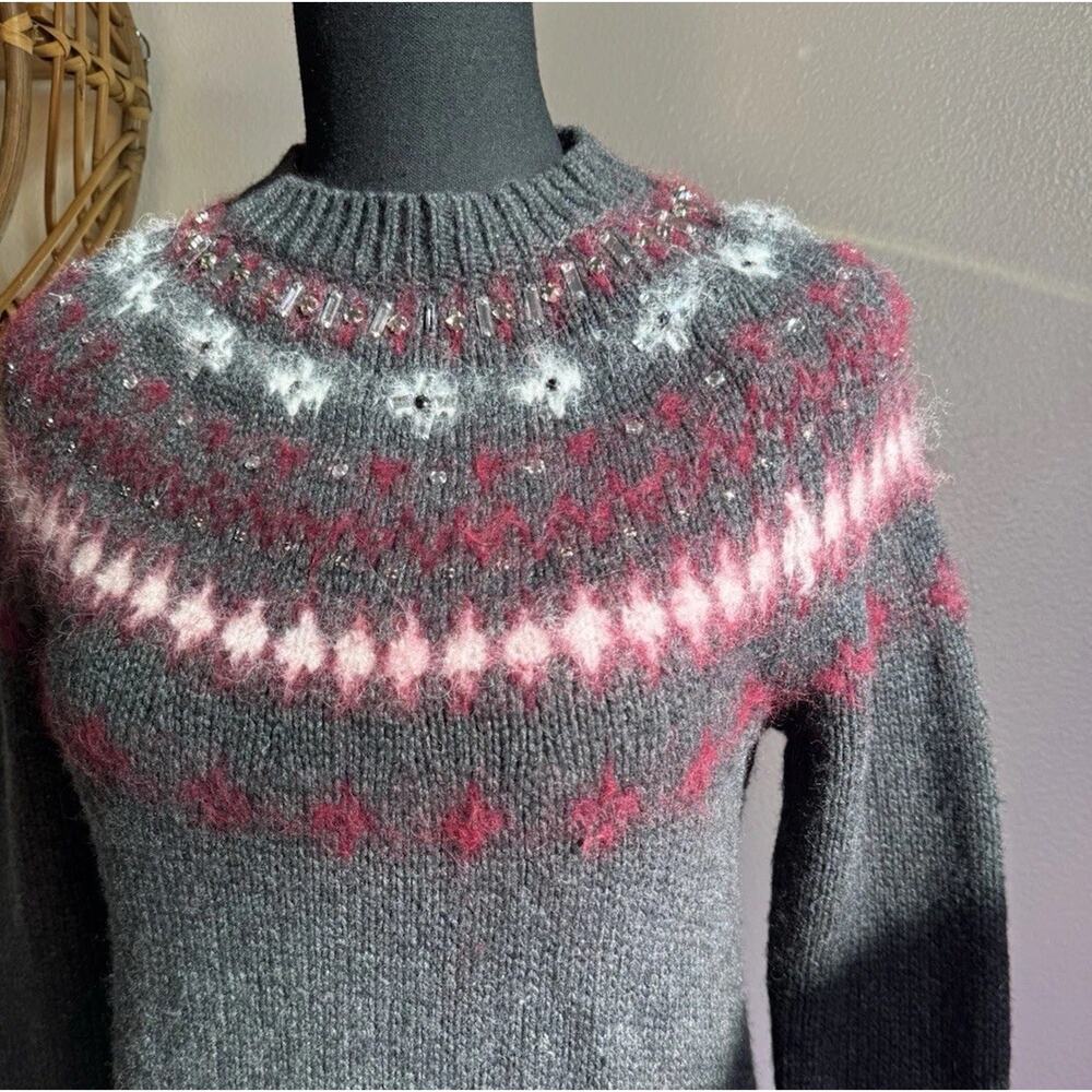 J Crew Fair Isle Long Sweater Dress Rhinestone |Scandigirl | Apres Ski